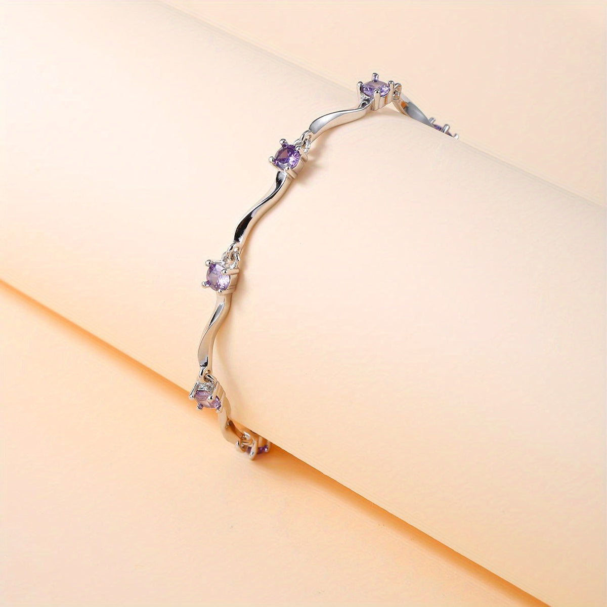 Wavy Purple Synthetic Zirconia Bracelet