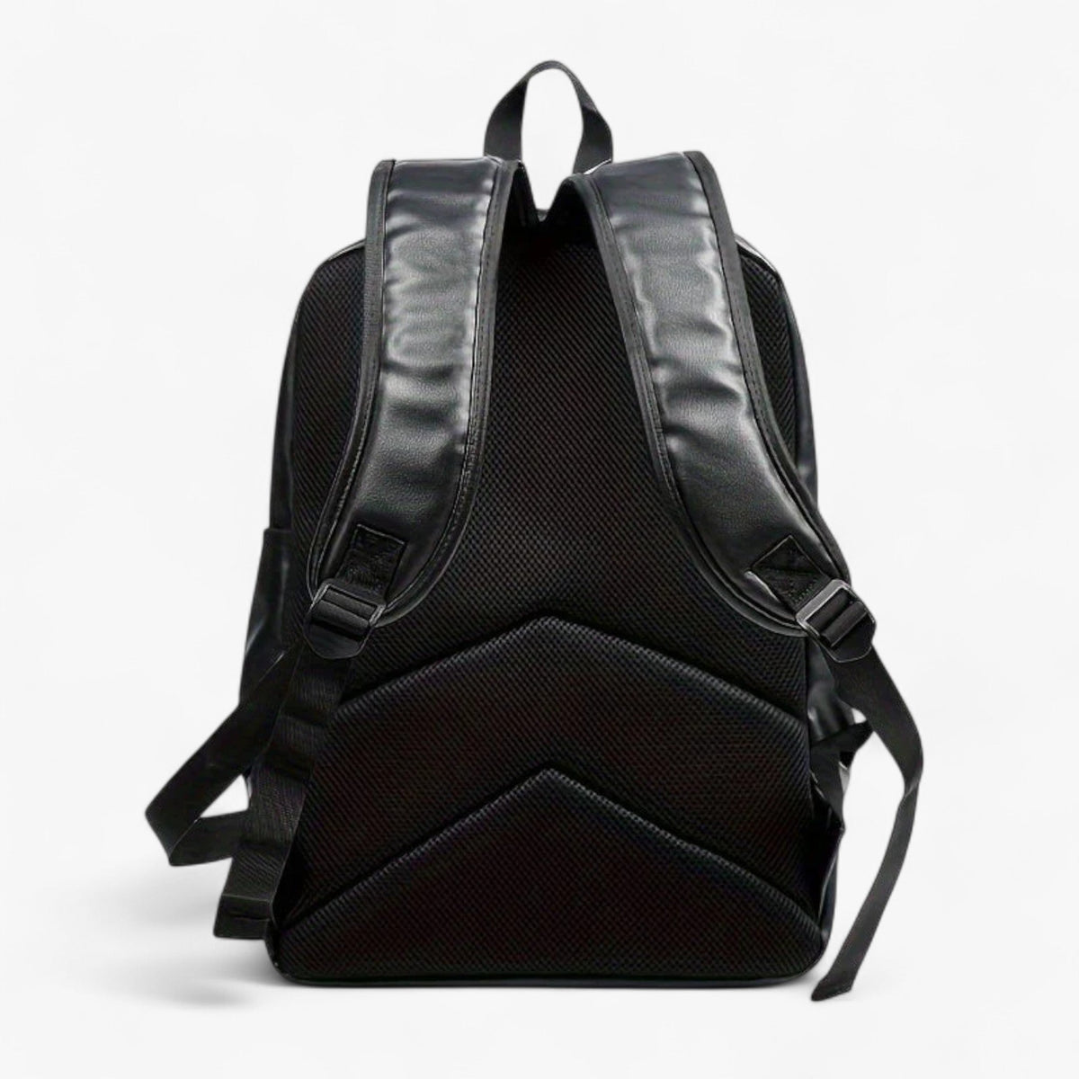 Men's Water-Repellent Black PU Backpack for Commuting