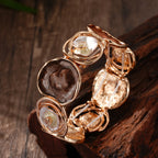 Bohemian Round Flower Geometric Stretch Cuff Bracelet