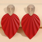 Vintage-Style Leaf Geometric Earrings
