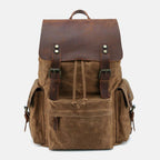 Retro Canvas and Genuine Leather Laptop Backpack