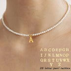 Beaded Initial Letter Necklace from A to Z