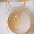 Retro geometrische goudkleurige ketting met V-hanger