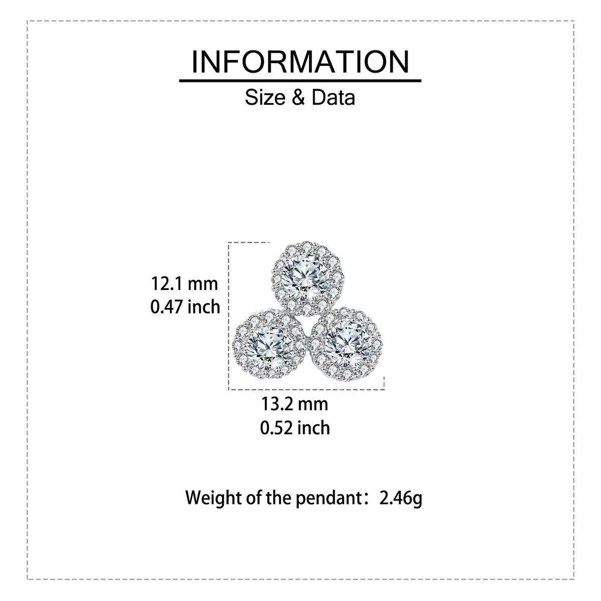 925 Sterling Silver Triple Moissanite Cluster Earrings, White Gold Plated