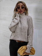 Loose Knit Roll Neck Jumper with an Easy Relaxed Silhouette