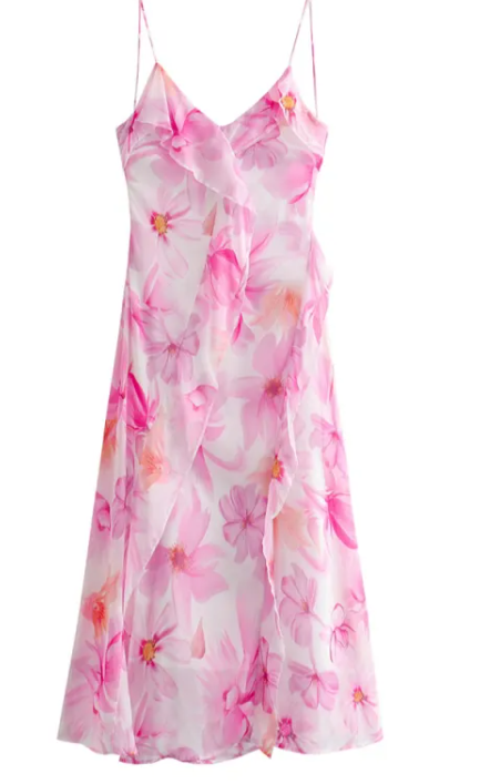 Strapless Floral Tassel Dress
