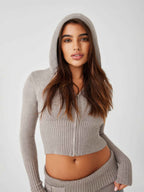Soft Knit Two-Piece Set with Relaxed Top and Matching Trousers