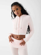 Soft Knit Two-Piece Set with Relaxed Top and Matching Trousers