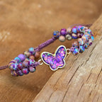 Druzy Purple Opal-Look Butterfly Bracelet