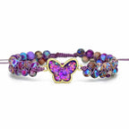 Druzy Purple Opal-Look Butterfly Bracelet