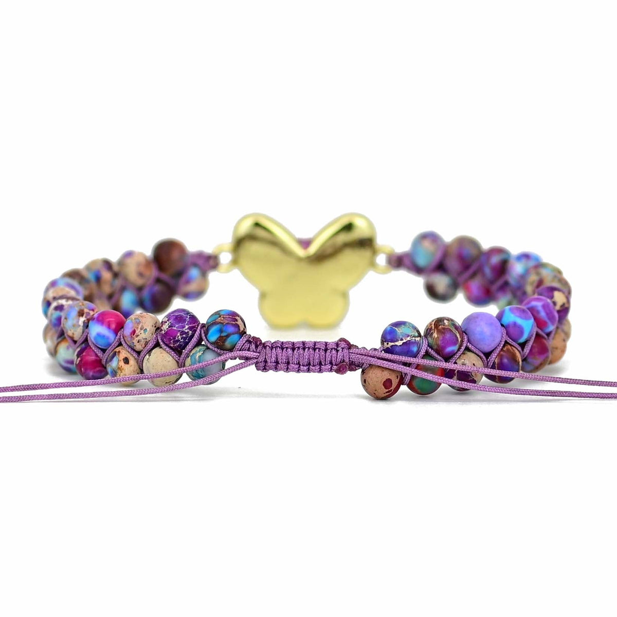Druzy Purple Opal-Look Butterfly Bracelet
