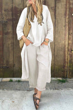 Longline Tunic and Trouser Set with Loose Flowing Fit
