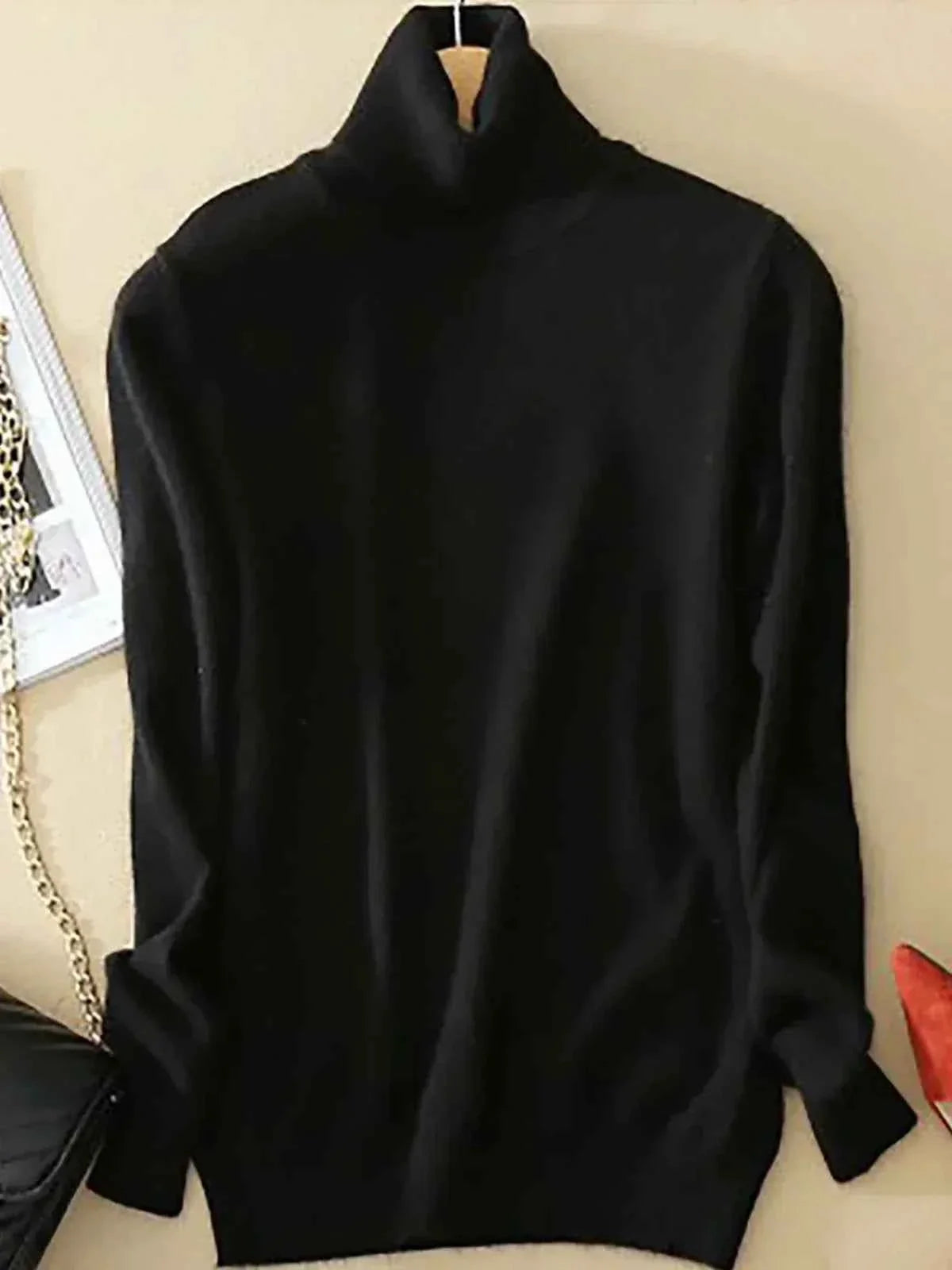 Fine Knit Roll Neck Jumper for Layering Under a Blazer