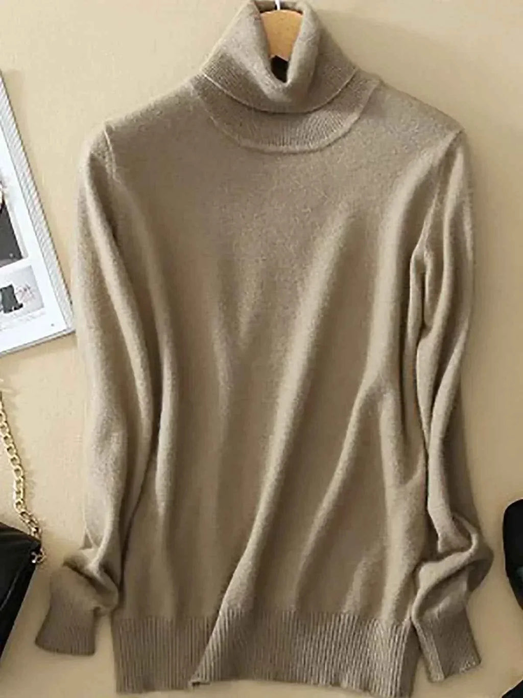 Fine Knit Roll Neck Jumper for Layering Under a Blazer