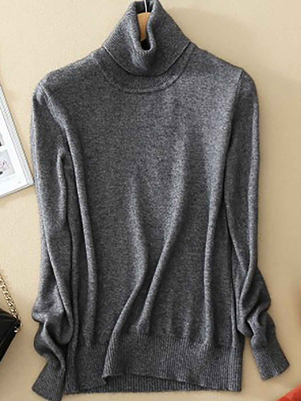 Fine Knit Roll Neck Jumper for Layering Under a Blazer