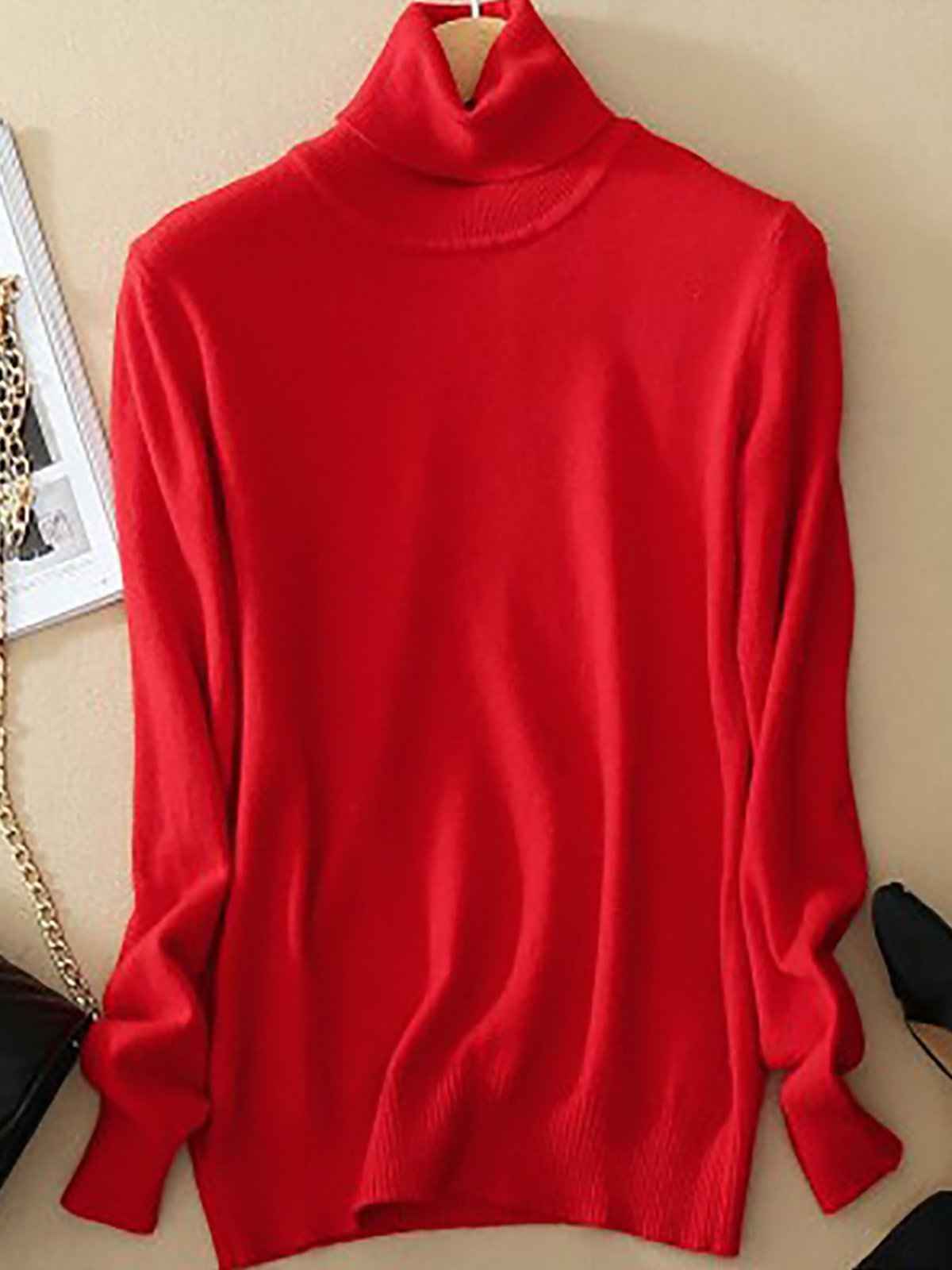 Fine Knit Roll Neck Jumper for Layering Under a Blazer