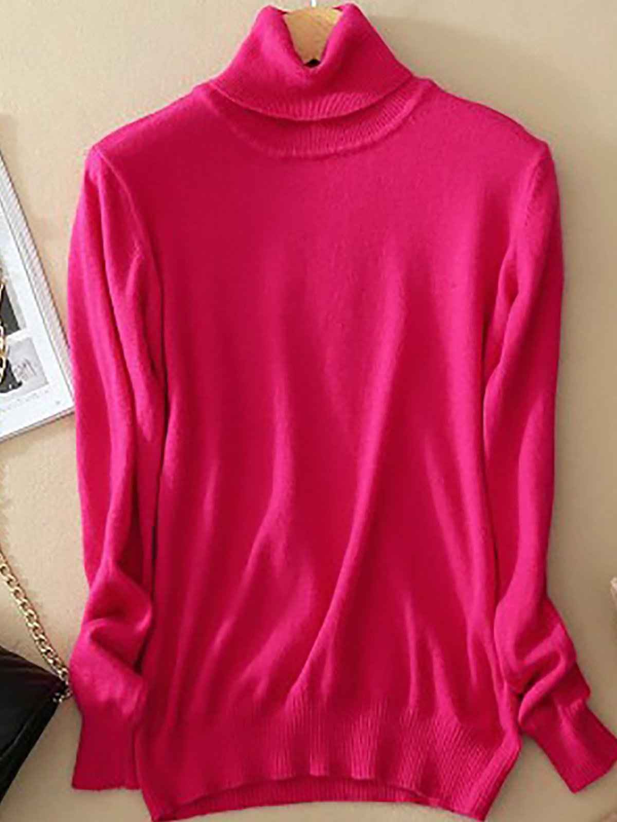 Fine Knit Roll Neck Jumper for Layering Under a Blazer