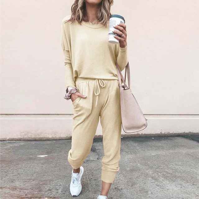 Long Sleeve Top and Drawstring Jogger Loungewear Set