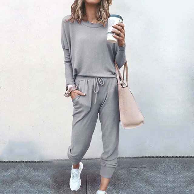 Long Sleeve Top and Drawstring Jogger Loungewear Set