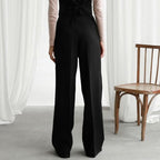 Women's High-Waisted Wide-Leg Trousers with a Front Pleat