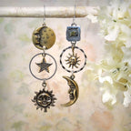 Sun and Moon Pendant Earrings