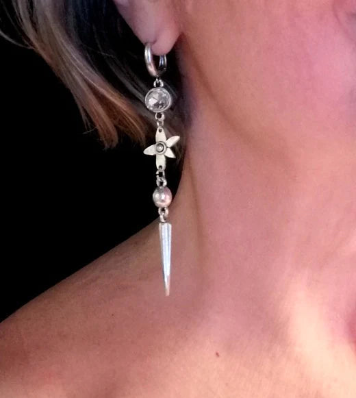 Rhinestone Star Drop Earrings
