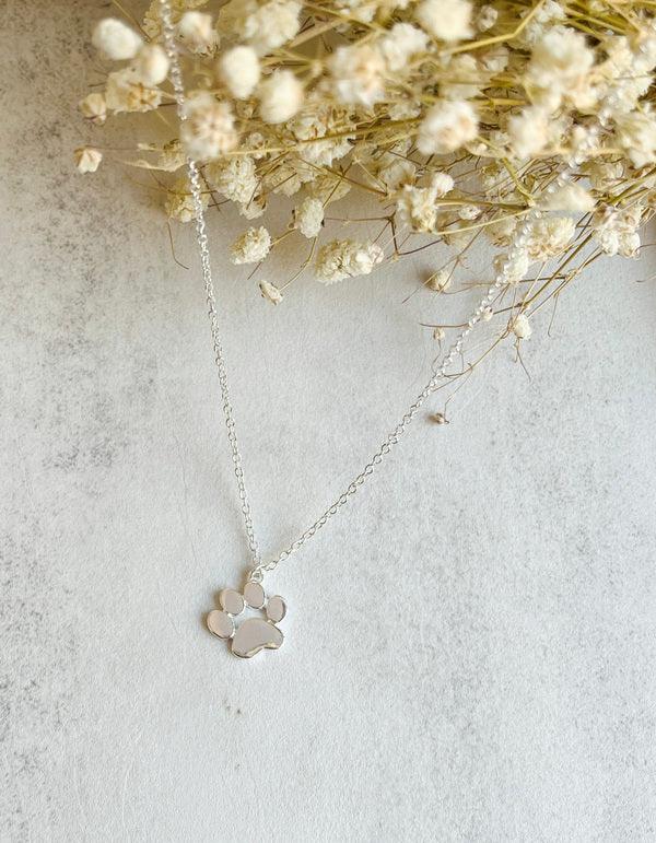 Silver-Tone Paw Pendant Necklace