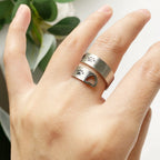 Adjustable Stainless Steel Paw and Heart Twist Ring