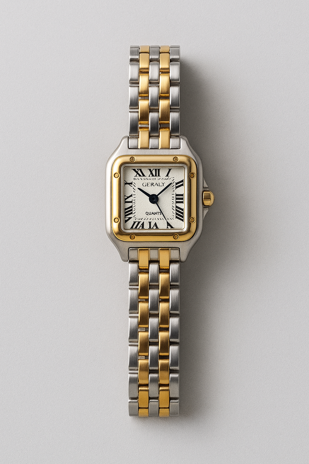 Tweekleurig horloge met goud- en zilverkleurige afwerking