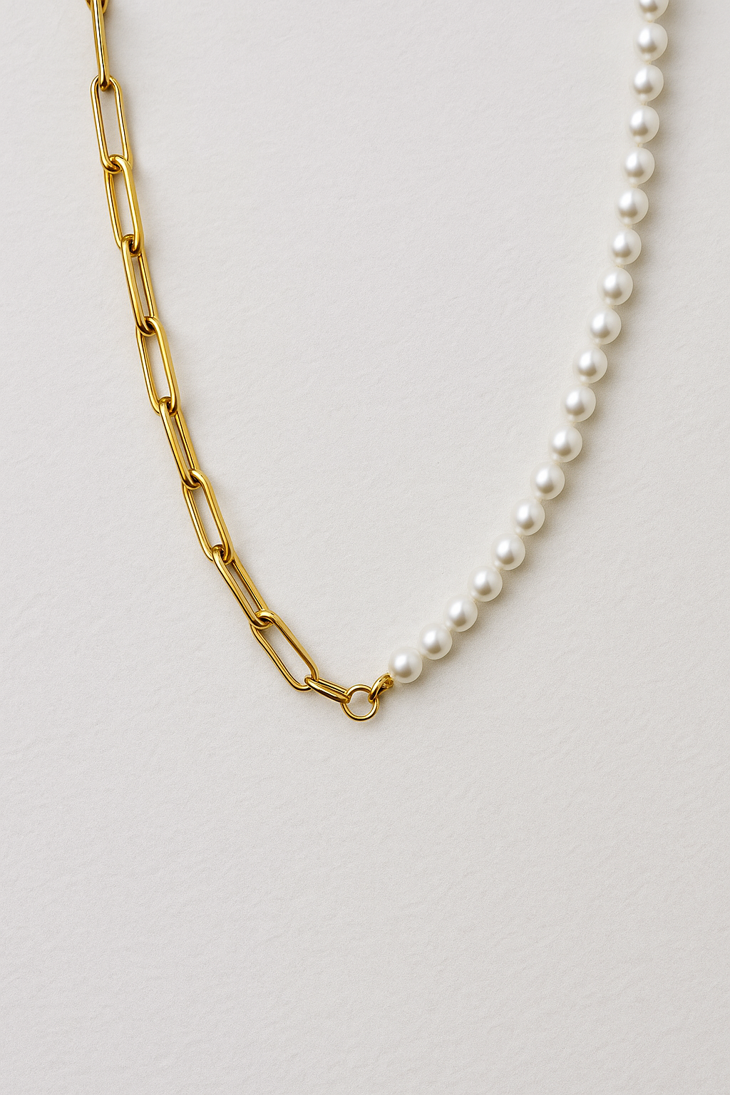 Ketting half parel, half schakel met contrastschakels