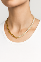 Ketting half parel, half schakel met contrastschakels