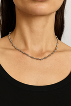 Twisted Wire Style Chain Necklace, Polished Metal
