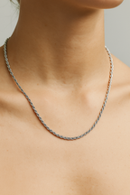 Twisted Rope Chain Necklace in Stainless Steel