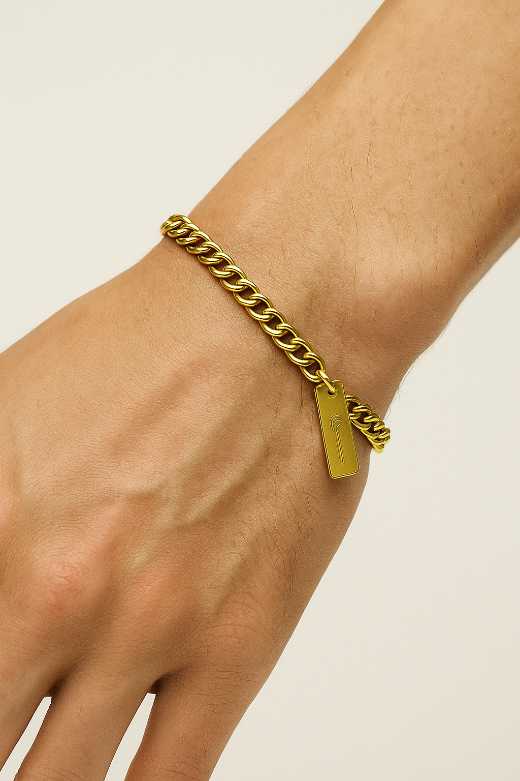 Fijne cubanlink-armband, gepolijste afwerking