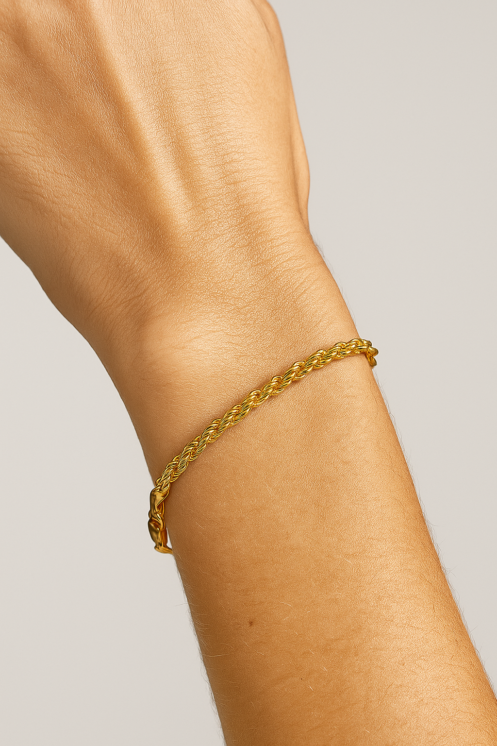 Gevlochten slangenketting-armband met gepolijste afwerking