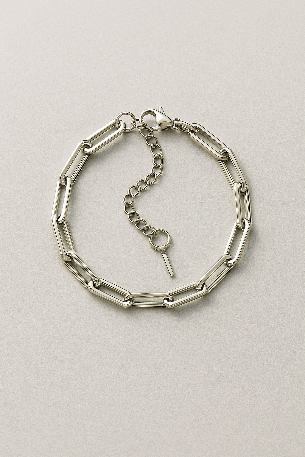 Armband met langwerpige schakels in roestvrij staal