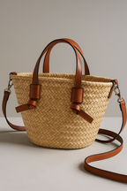 Women's Large Woven Brown Summer Beach Bag