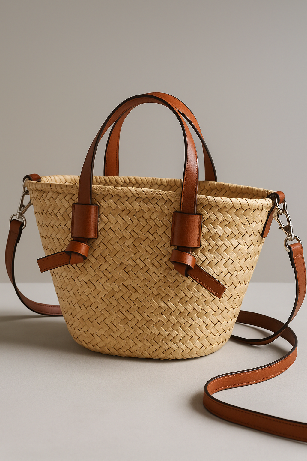 Women's Large Woven Brown Summer Beach Bag