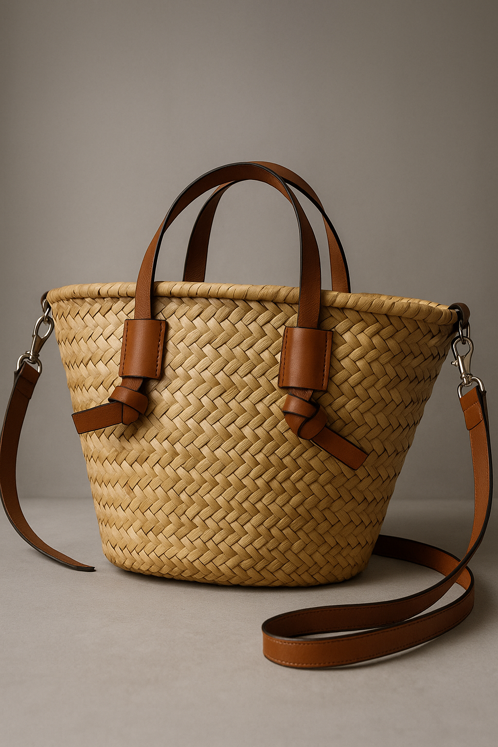 Women's Large Woven Brown Summer Beach Bag