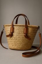 Women's Large Woven Brown Summer Beach Bag