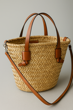 Women's Large Woven Brown Summer Beach Bag