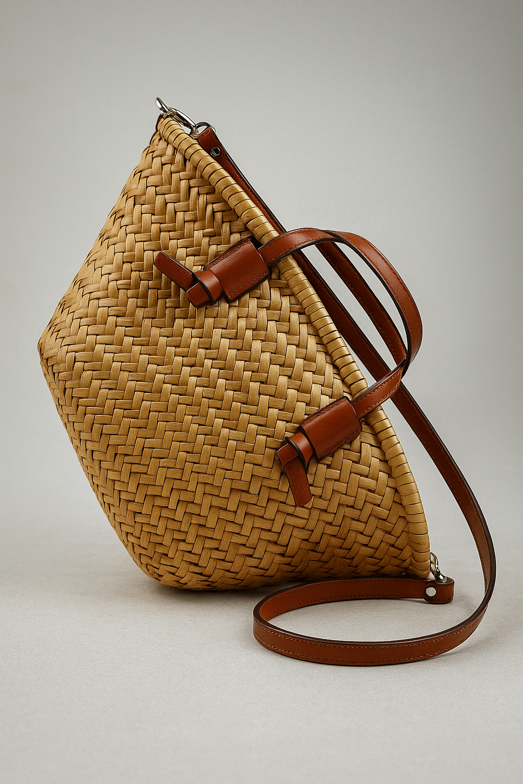 Women's Large Woven Brown Summer Beach Bag