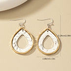 Two-Tone Artisan Teardrop Drop Earrings