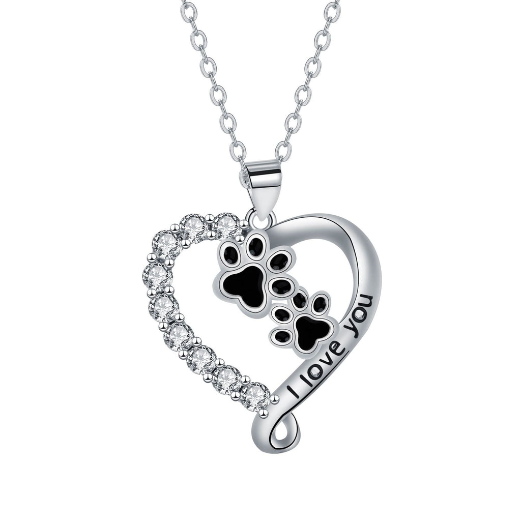 Ketting met zwarte hartvormige pootjeshanger