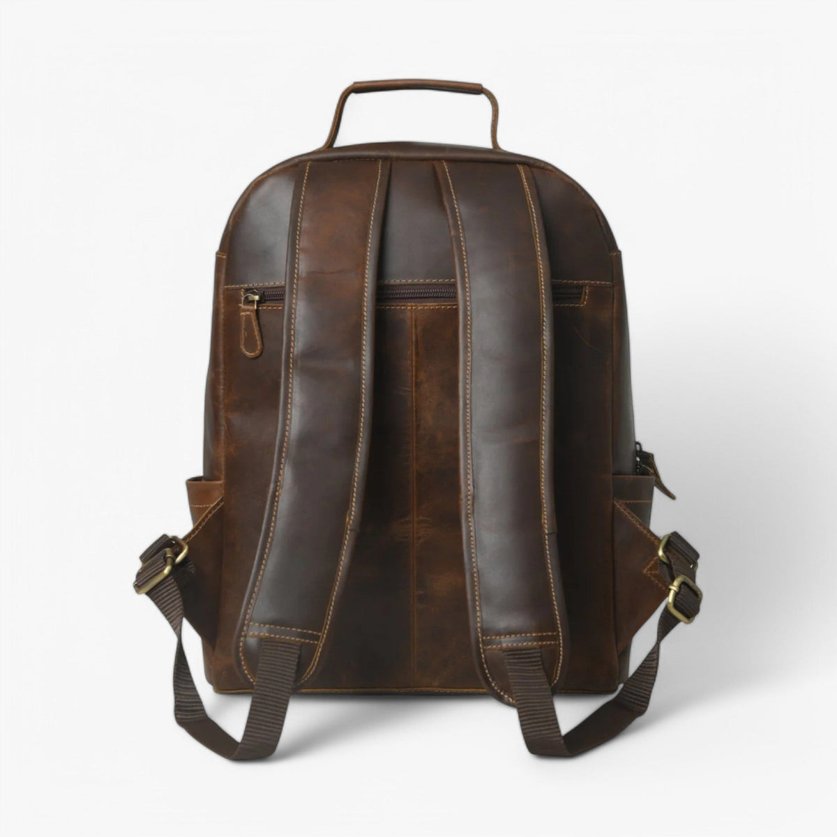 Unisex Robust Buffalo Leather Backpack for Work and Study