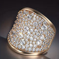 Asymmetric Pavé Statement Ring