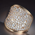 Asymmetric Pavé Statement Ring