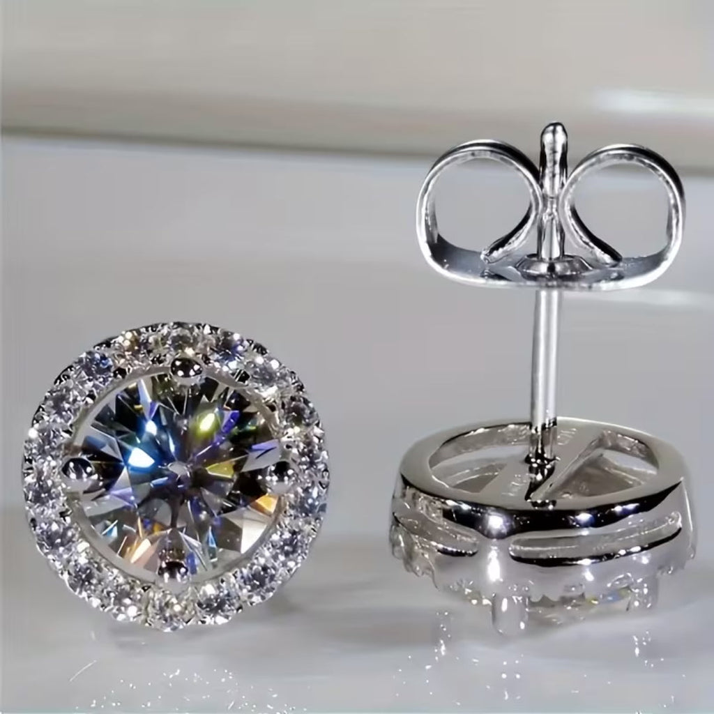 Classic Halo Stud Earrings in Three Colours