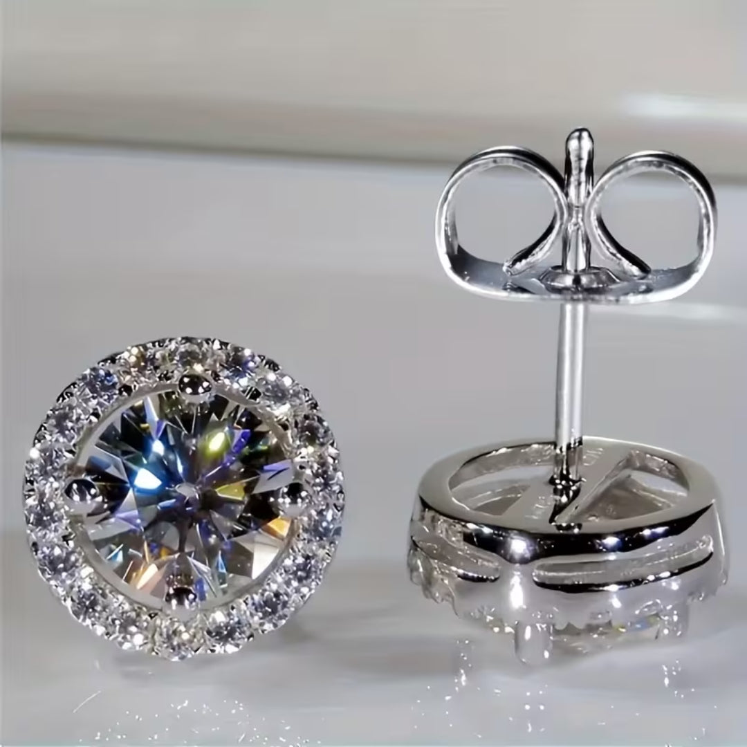 Classic Halo Stud Earrings in Three Colours