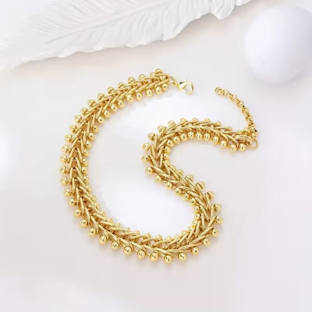 Beaded Link Statement Necklace